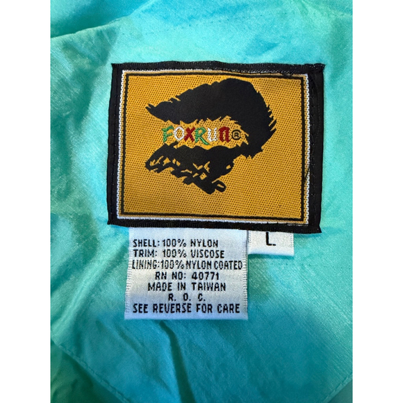 VTG New Women's FOXRUN Teal Multi-color Tropical Print Jacket Size L - Picture 4 of 11
